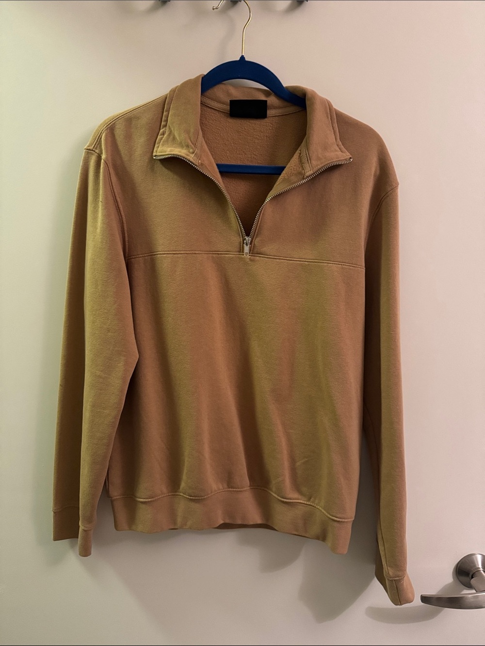Men's Half-Zip Sweater Pullover - Tan